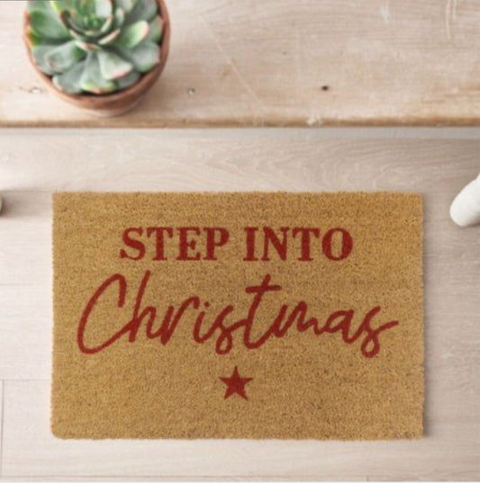 Step Into Christmas Heavy Duty Coir Doormat