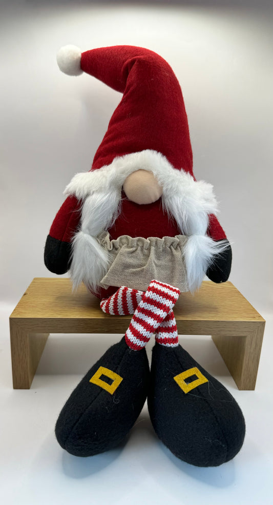 Mr and Mrs Claus shelf Sitting Gonks 56cm, Nordic Gnome, Swedish Tomte