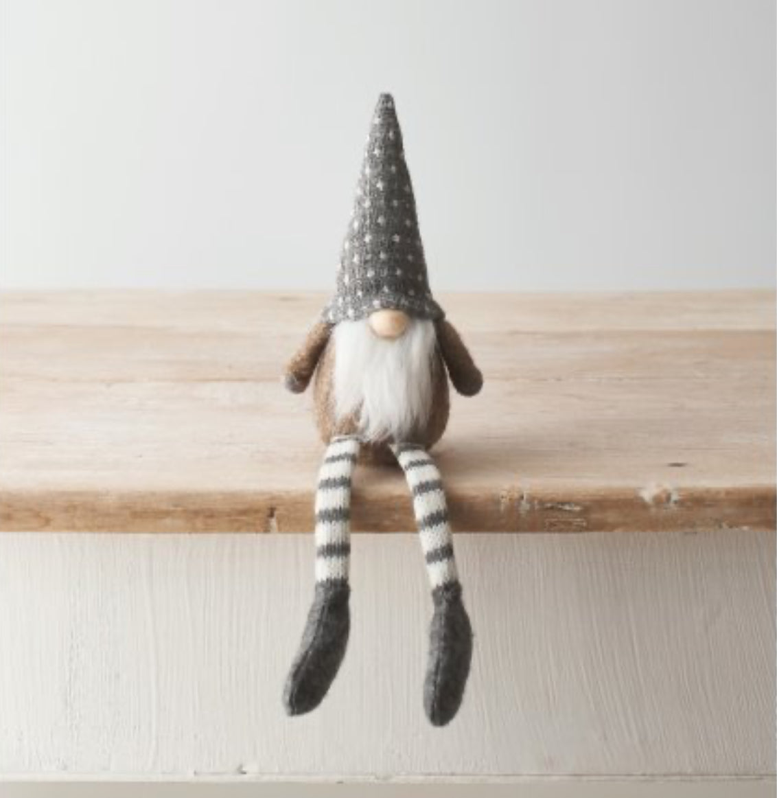 Mini Beige shelf Sitting Gonk, 26cm, Nordic Gnome, Swedish Tomte