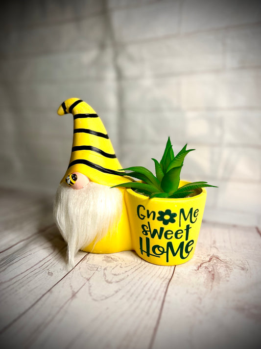 Ceramic Gnome Sweet Home, Bumble Bee Gonk Plant Pot