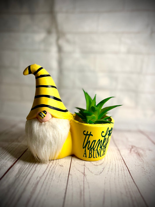 Ceramic Thanks a Bunch Gonk Bumble Bee Plant Pot, Nordic, Gnome, Swedish Tomte