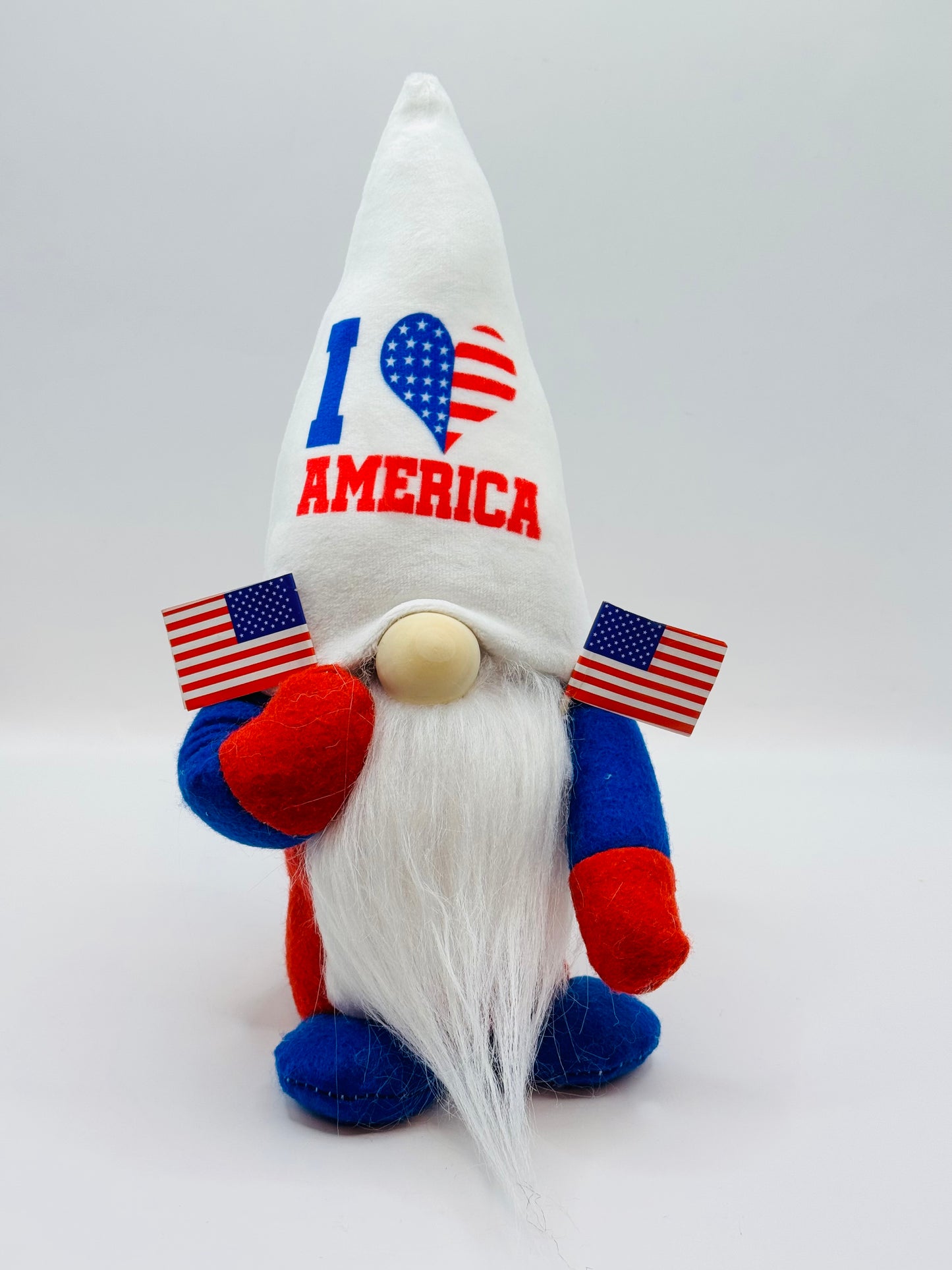 I Love America Gonk with American Flags, Nordic, Gnome, Swedish Tomte