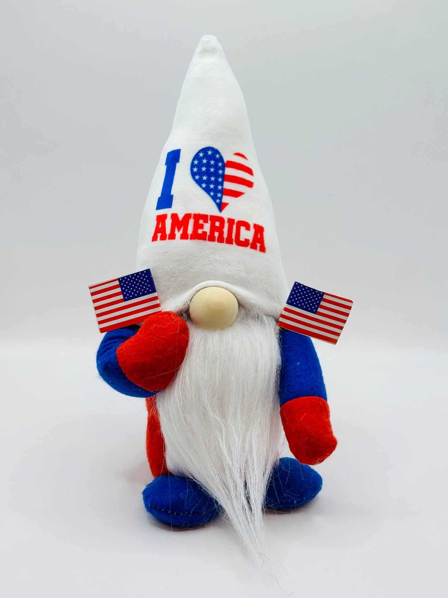 I Love America Gonk with American Flags, Nordic, Gnome, Swedish Tomte