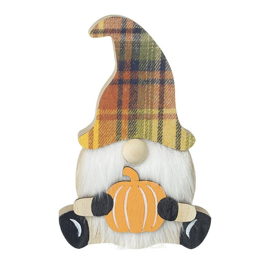 Wooden Autumn Gonk with Pumpkin, Nordic Gnome, Swedish Tomte
