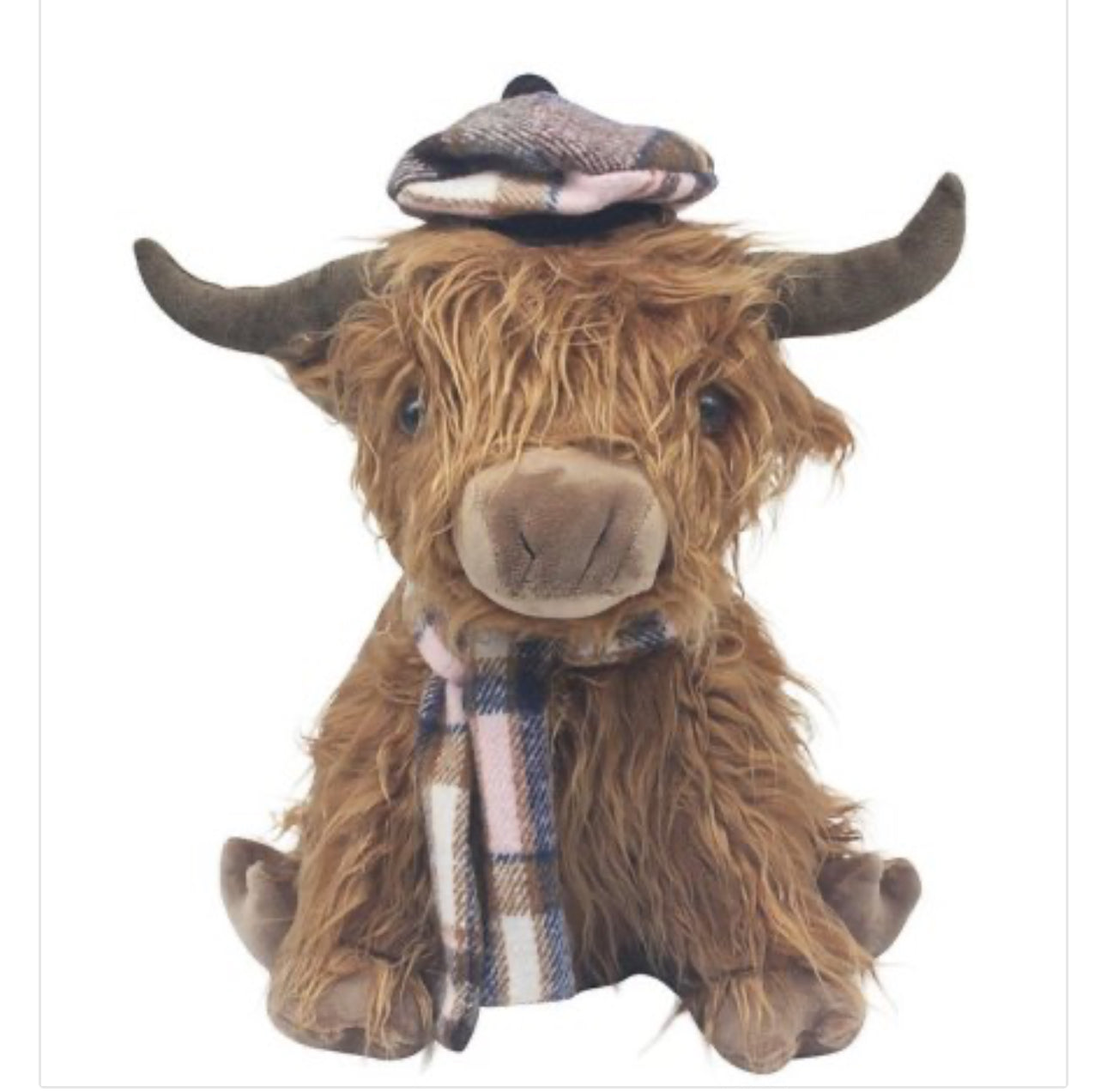 Highland Cow Doorstop with Hat and Scarf 30cm