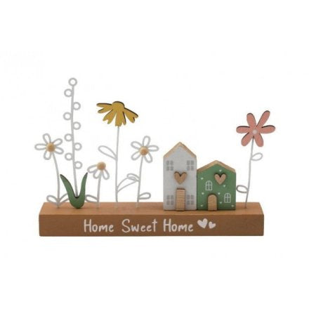 Home Sweet Home Floral Decorative Plaque 20cm