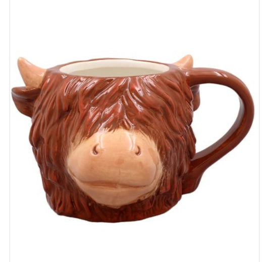 Ceramic Novelty Highland Cow Mug 17cm