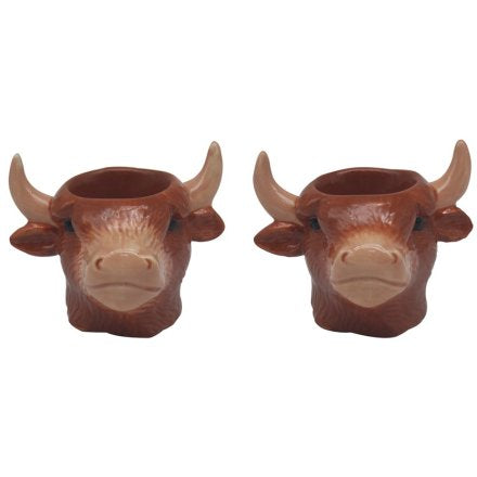 Highland Cow Ceramic Egg Cups 16cm