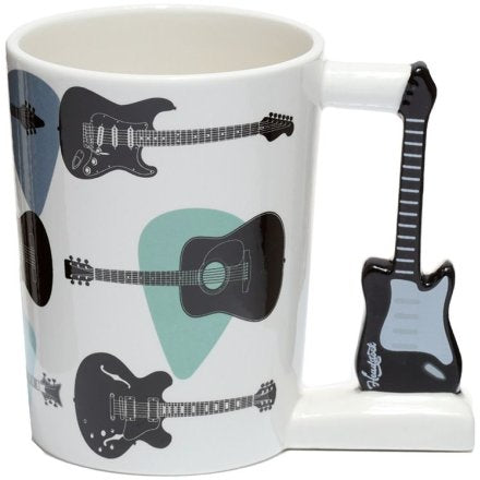 Headstock Ceramic Guitar Mug with guitar shaped Handle 400ml