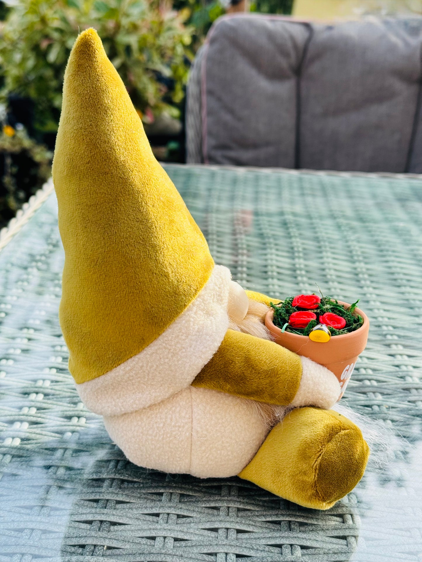 Sitting Grandad’s Garden Gonk with Terracotta Plant Pot