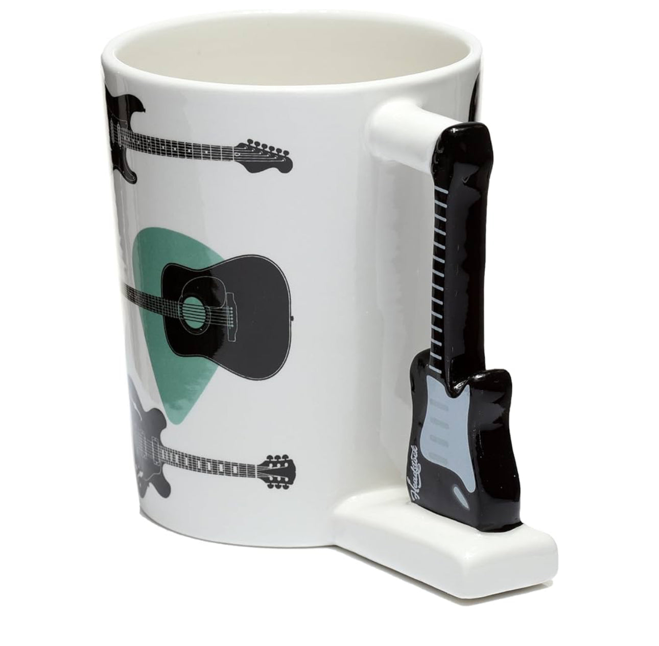 Headstock Ceramic Guitar Mug with guitar shaped Handle 400ml