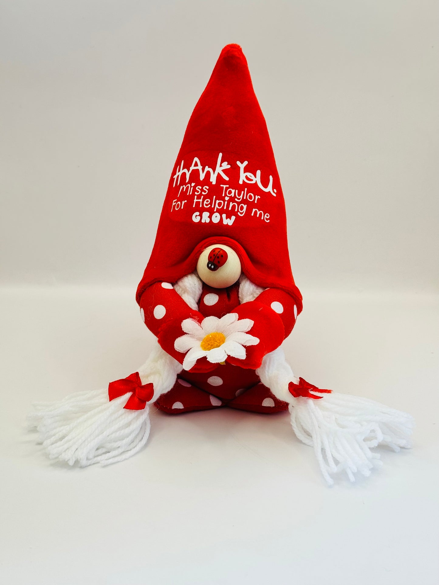 Mini Personalised Thank you for helping me Grow Teacher Gonk, Nordic, Gnome, Swedish Tomte