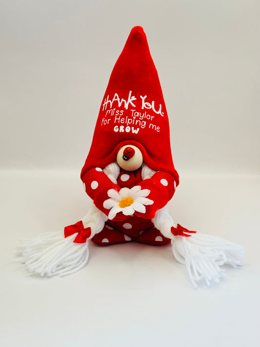 Mini Personalised Thank you for helping me Grow Teacher Gonk, Nordic, Gnome, Swedish Tomte