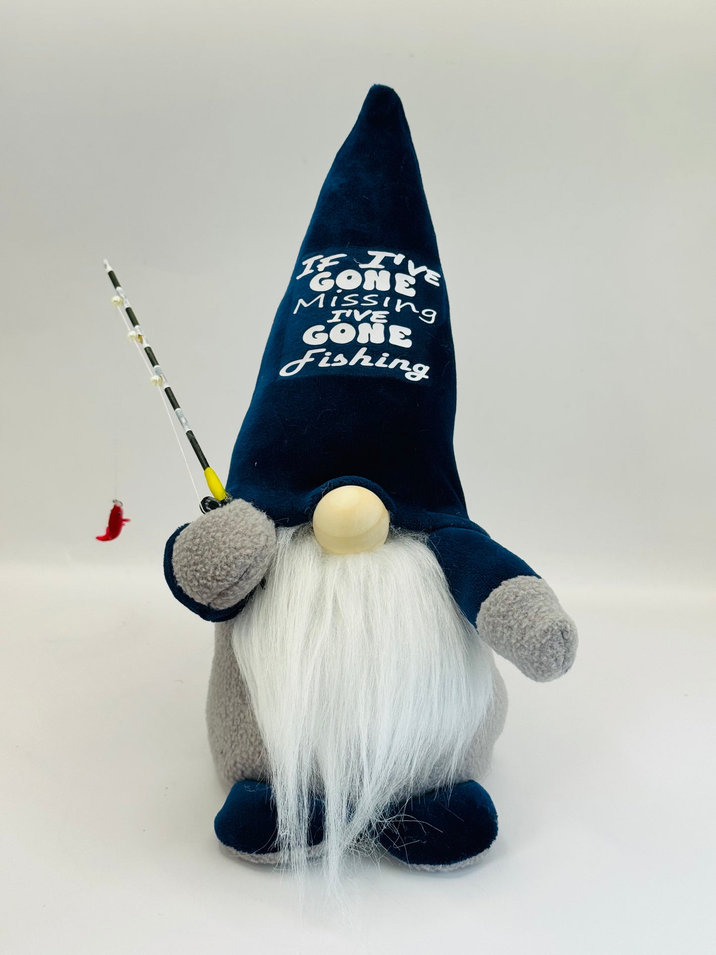 Handmade If I’ve Gone Missing I’ve Gone Fishing Gonk, Nordic Gnome, Swedish Tomte