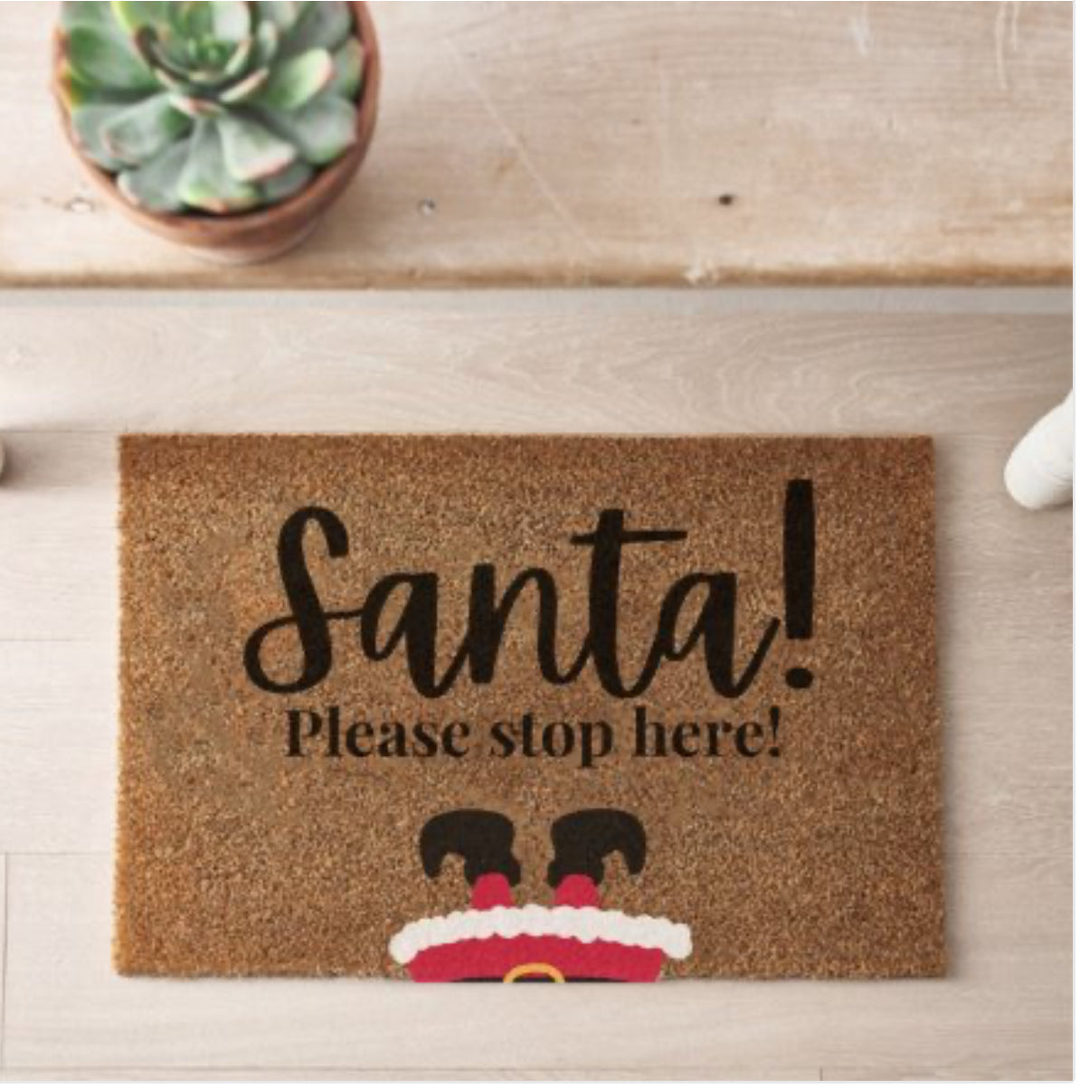 Santa Stop Here Heavy Duty Coir Doormat 60 x 40cm