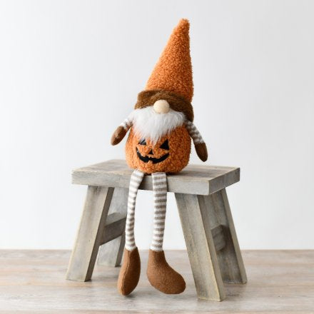 Pumpkin Sitting Fabric Gonk, 47cm, Nordic Gnome, Swedish Tomte