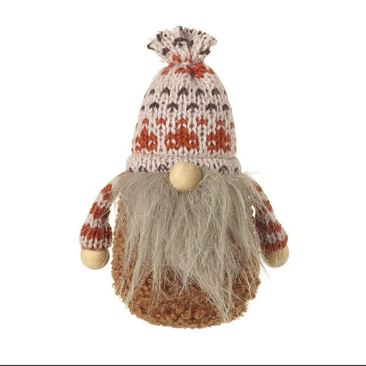 Mini Gonk With Autumn Knitted Hat, 10cm