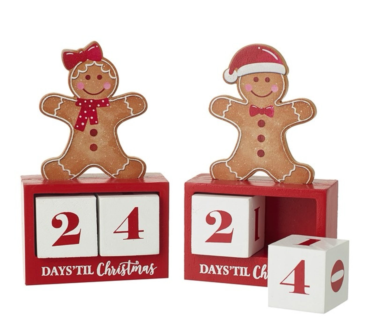 Mini Wooden Gingerbread Countdown to Christmas Block 12 x 8cm