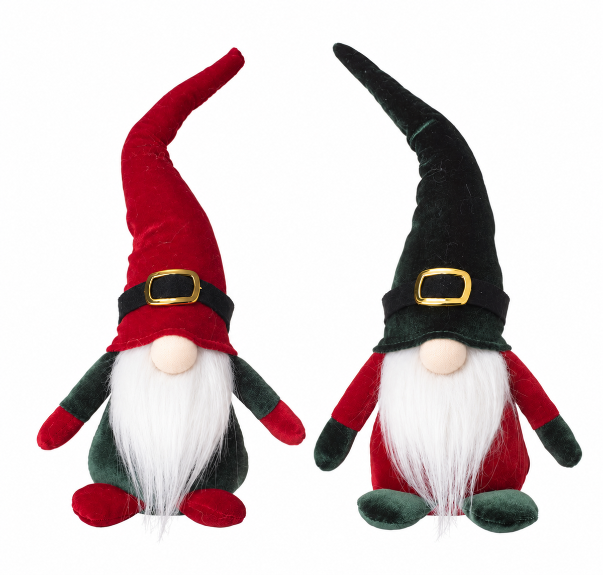 Christmas Velvet Gonk Gnome Decoration – Red or Green – 31cm Nordic Santa