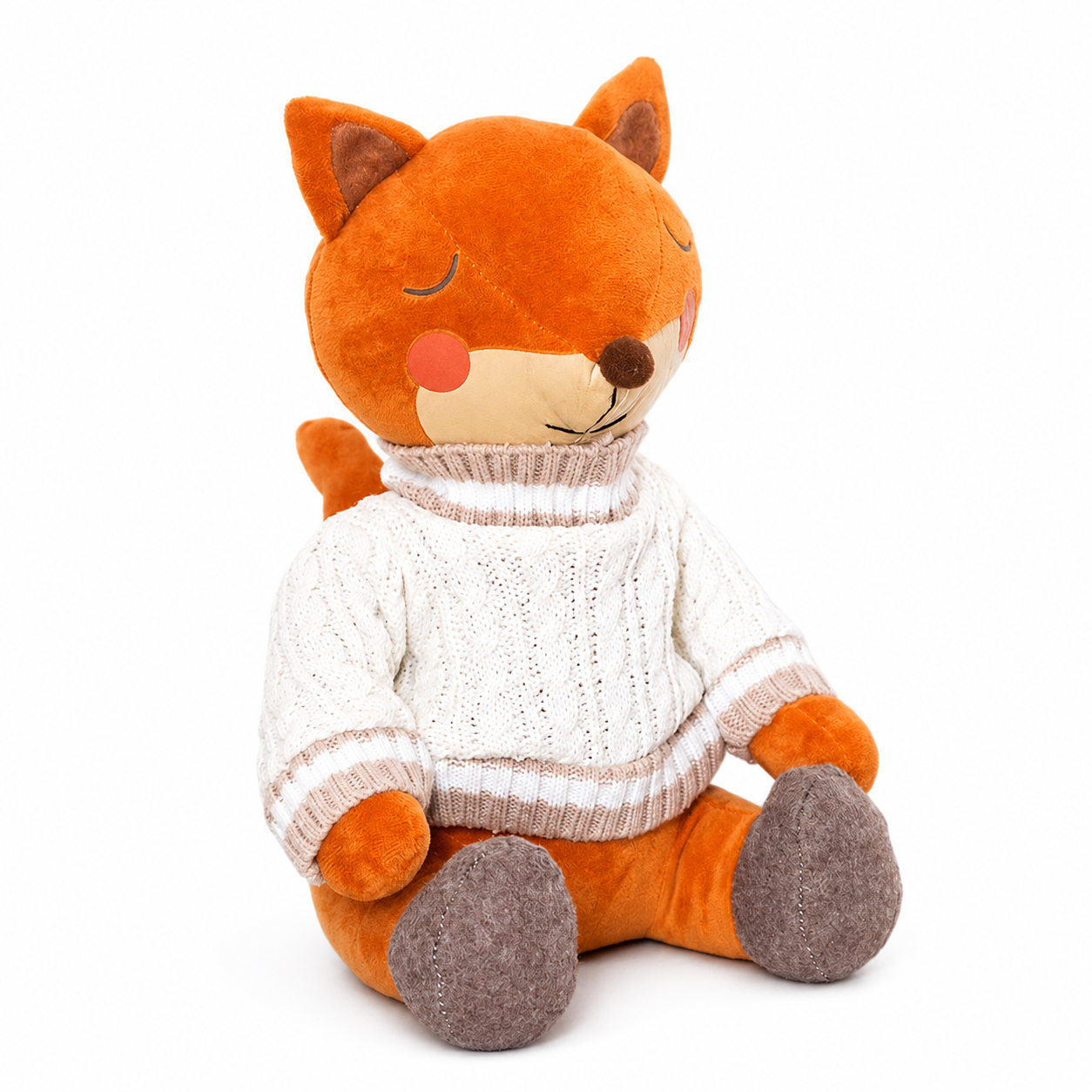 Cosy Fox Fabric Doorstop – Knitted Jumper Woodland Door Stop