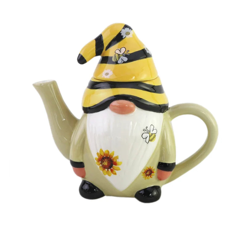 Ceramic Gonk Bumble Bee Teapot for one, Nordic, Gnome, Swedish Tomte