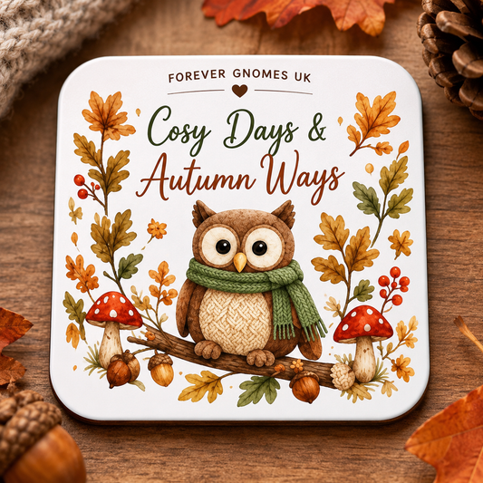 Cosy Days & Autumn Ways – Owl Coaster