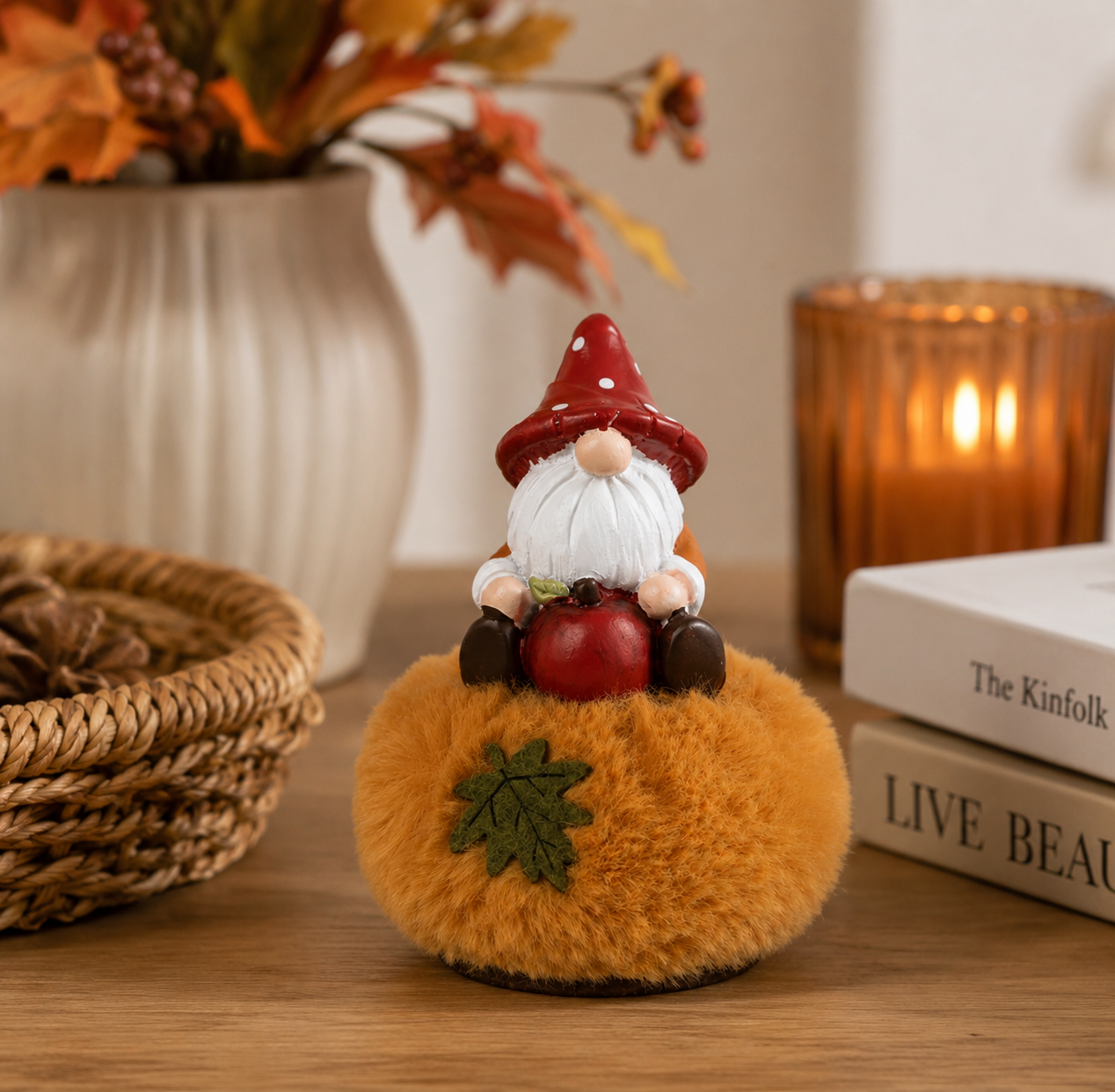 Autumn Pom Pom Pumpkin Gnome