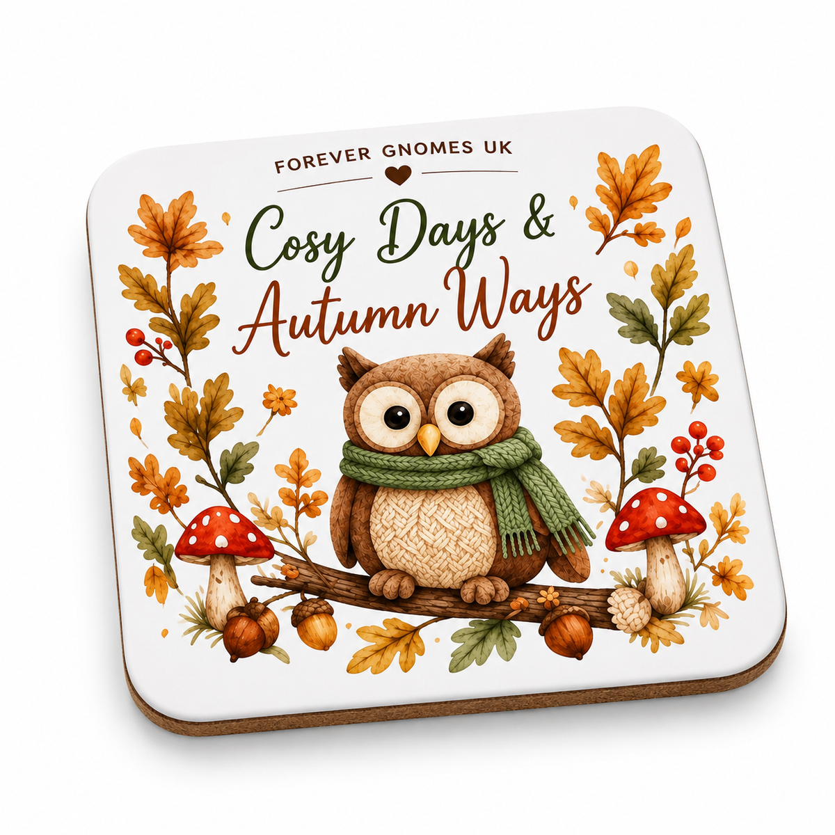 Cosy Days & Autumn Ways – Owl Coaster