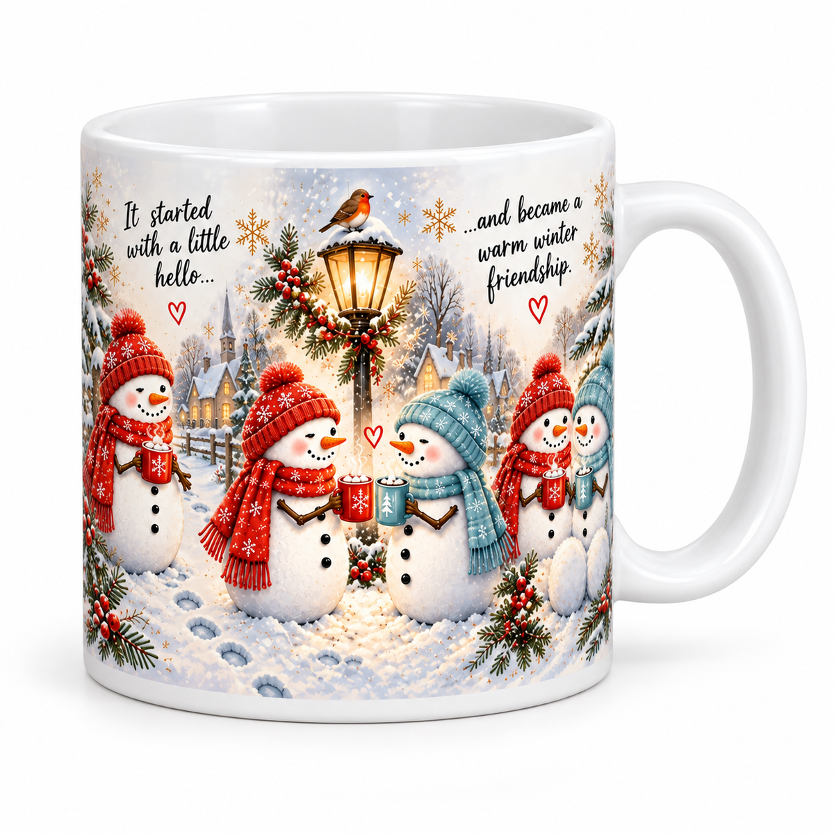 Warm Winter Friendship Snowman Mug – 11oz Ceramic Best Friend Gift