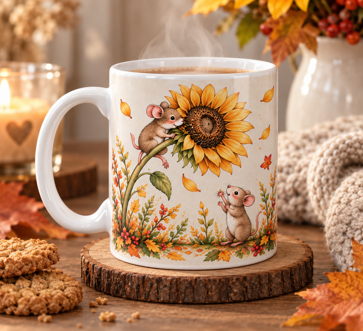 The Sunflower Thief – Autumn Mouse 11oz Ceramic Mug