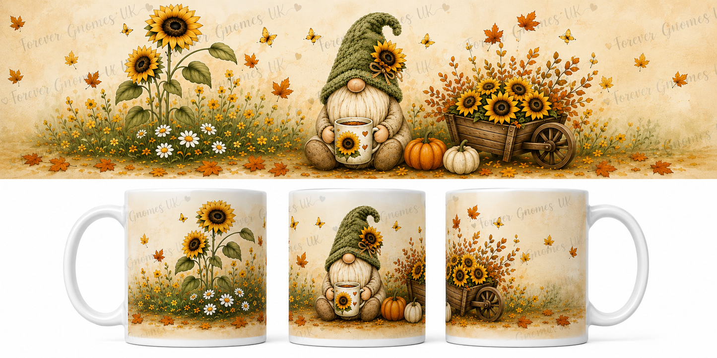 Autumn Sunflower Gnome 11oz Mug