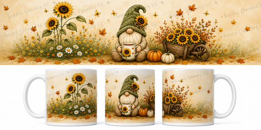 Autumn Sunflower Gnome 11oz Mug