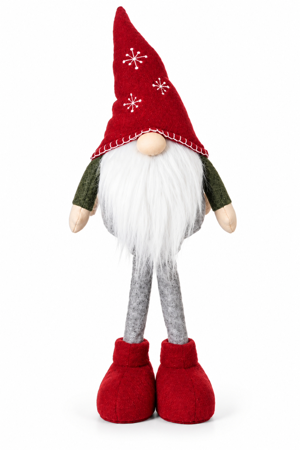 Christmas Nordic Gnome Decoration – Long Legged Standing Gonk – Red, Green or Grey – 57cm Festive Ornament